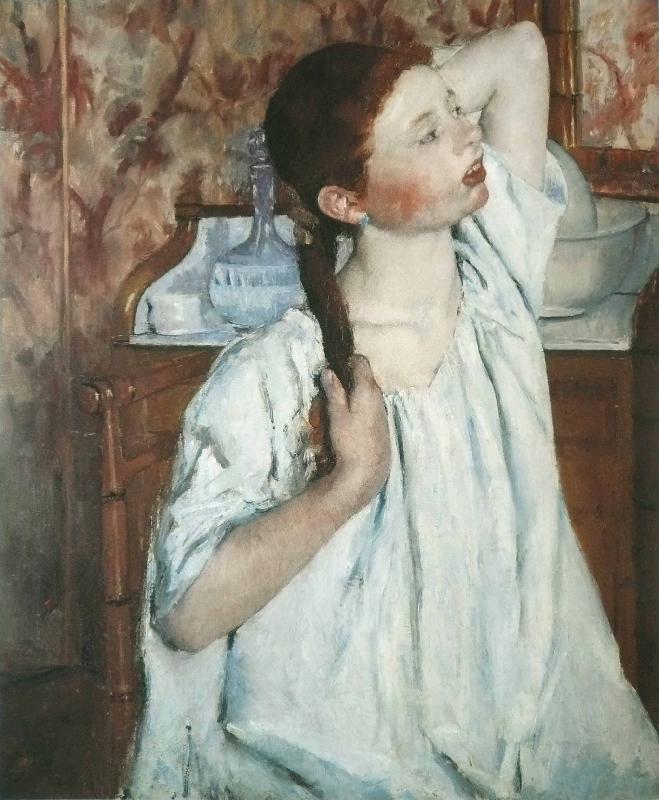 Mary Cassatt Girl Arranging Her Hair 1886 oil painting picture